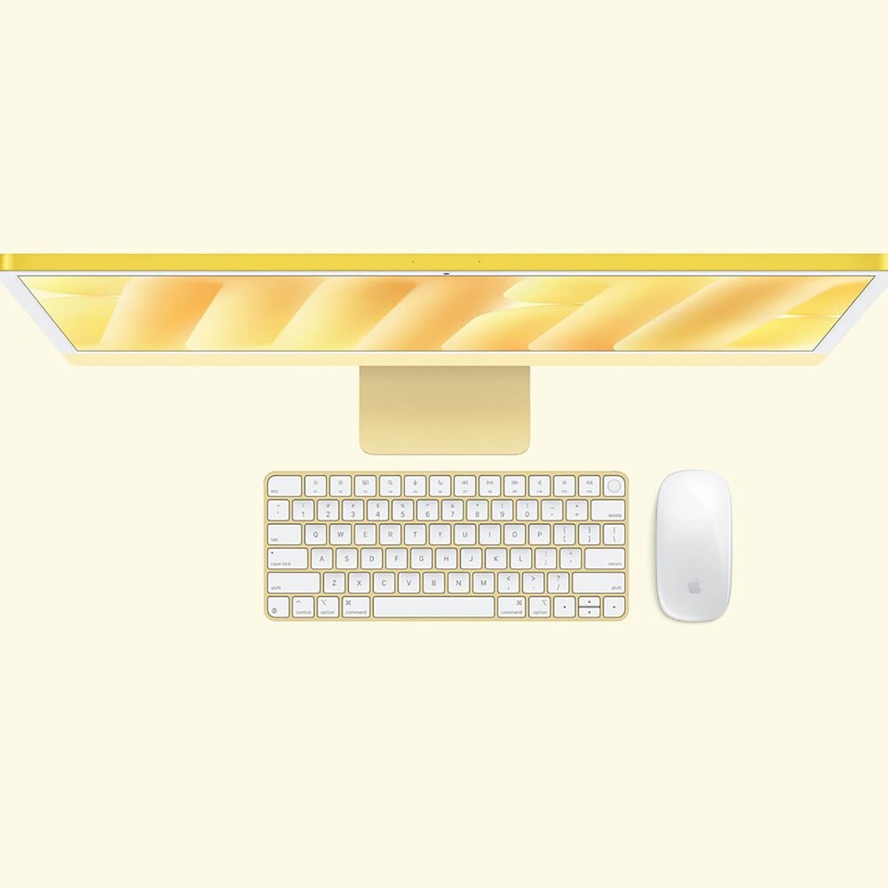 Apple 24-Inch iMac All-in-One Desktop - Apple M4 chip - 10-core CPU - 16GB RAM - 10-core GPU - 512GB SSD in Yellow with 3-Year AppleCare+, , large