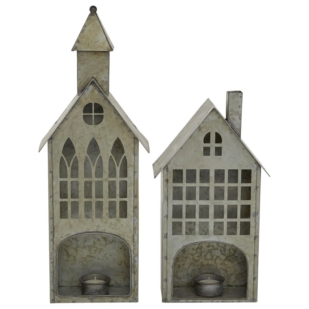 Maple and Jade Farmhouse Church Candle Holder in Gray &#40;Set of 2&#41;, , large