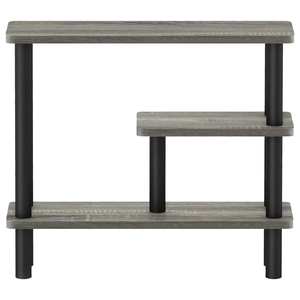 HOMLUX Turn-N-Tube 3-Tier Slim Space Saving Storage Rack in French Oak Grey and Black, , large