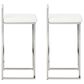 Ashley Madanere Bar Stool Set of 2 in White/Chrome Finish, , large