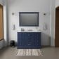 Lexora Home Dukes 48" Single Bathroom Vanity in Navy Blue with 2 cm White Quartz Top and Rectangular Sink, , large