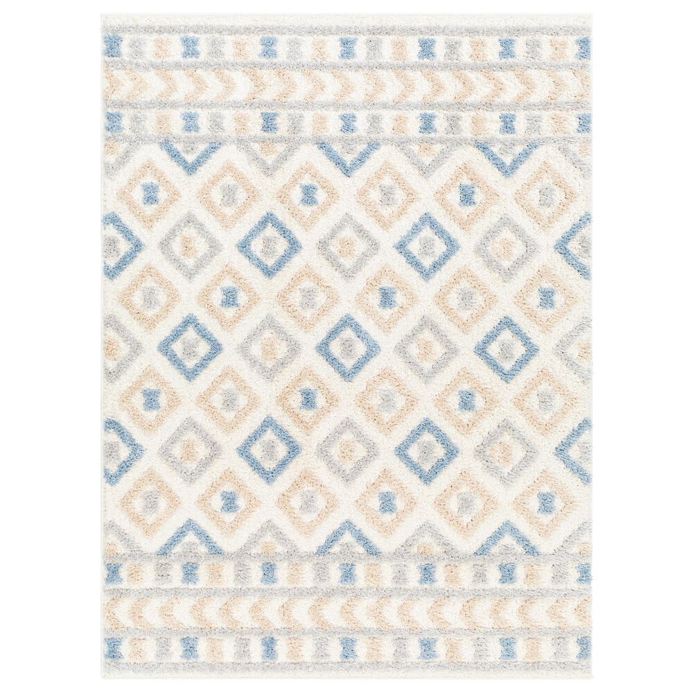 Surya Rodos RDO2337 6"7" x 9" Beige, Ivory, Denim and Light Gray Area Rug, , large