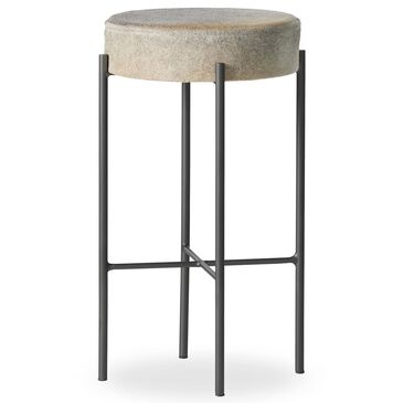 Four Hands Nocona Bar Stool with Black and White Speckled Hide Leather in Gunmetal, , large