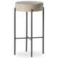Four Hands Nocona Bar Stool with Black and White Speckled Hide Leather in Gunmetal, , large