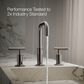 Kohler Purist Widespread Bathroom Sink Faucet with Lever Handles and High Gooseneck Spout in Vibrant Titanium, , large