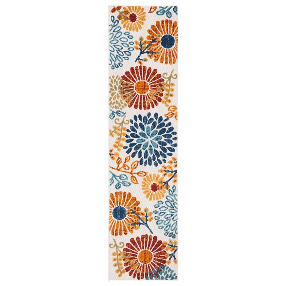 Safavieh Cabana CBN832A 2" x 10" Creme and Red Indoor/Outdoor Performance Runner, , large