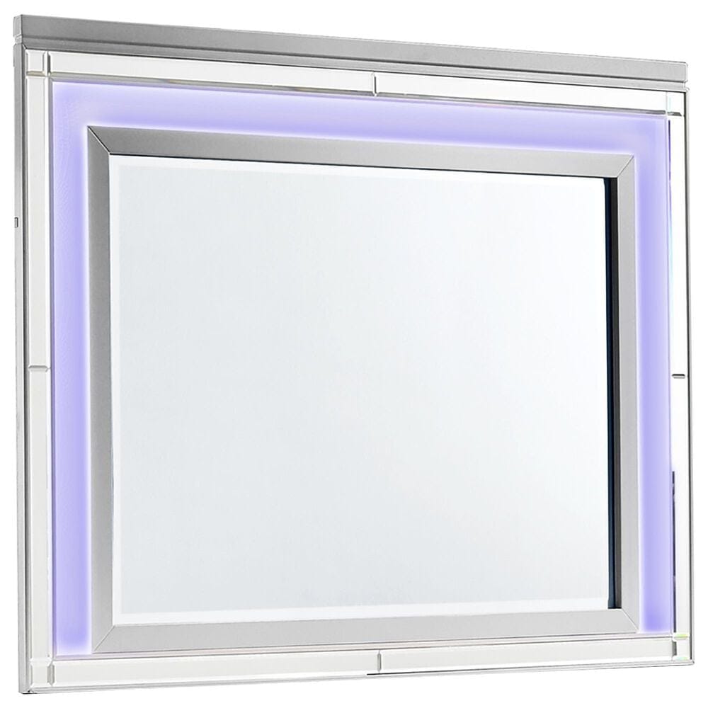 New Heritage Design Valentino Dresser Mirror in White and Silver, , large