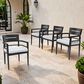 Hearth and Haven Patio Dining Chair with Cast Silver Cushion in Ember Black (Set of 4), , large