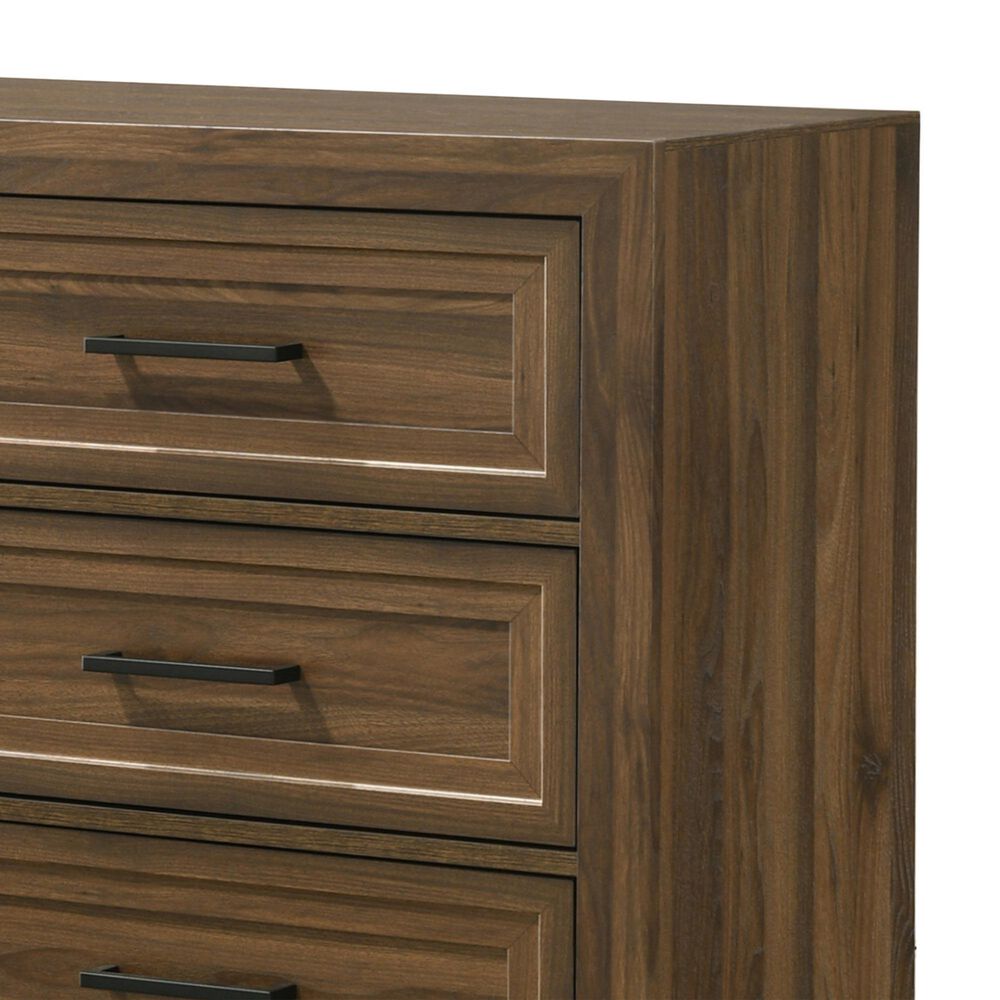 Crown Mark Lorraine 6 Drawer Dresser and Mirror in Brown, , large