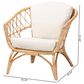 Baxton Studio Feya Rattan Arm Chair in White, , large