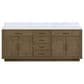 Lexora Home Abbey 84" Double Bathroom Vanity in Grey Oak with 2 cm White Carrara Marble Top and Rectangular Sinks, , large