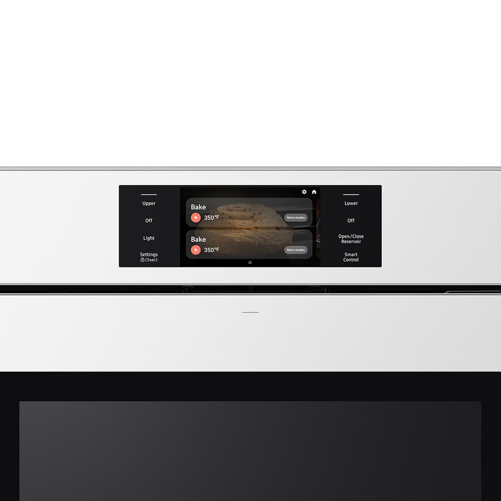 Samsung Bespoke 2-Piece Kitchen Package with White Bespoke 30" Double Wall Oven and Black 36" Induction Cooktop, , large