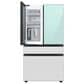Samsung Bespoke 29 Cu. Ft. 4-Door French Door Refrigerator with Beverage Center in Morning Blue Glass Top Panel with White Glass Middle and Bottom Panels, , large