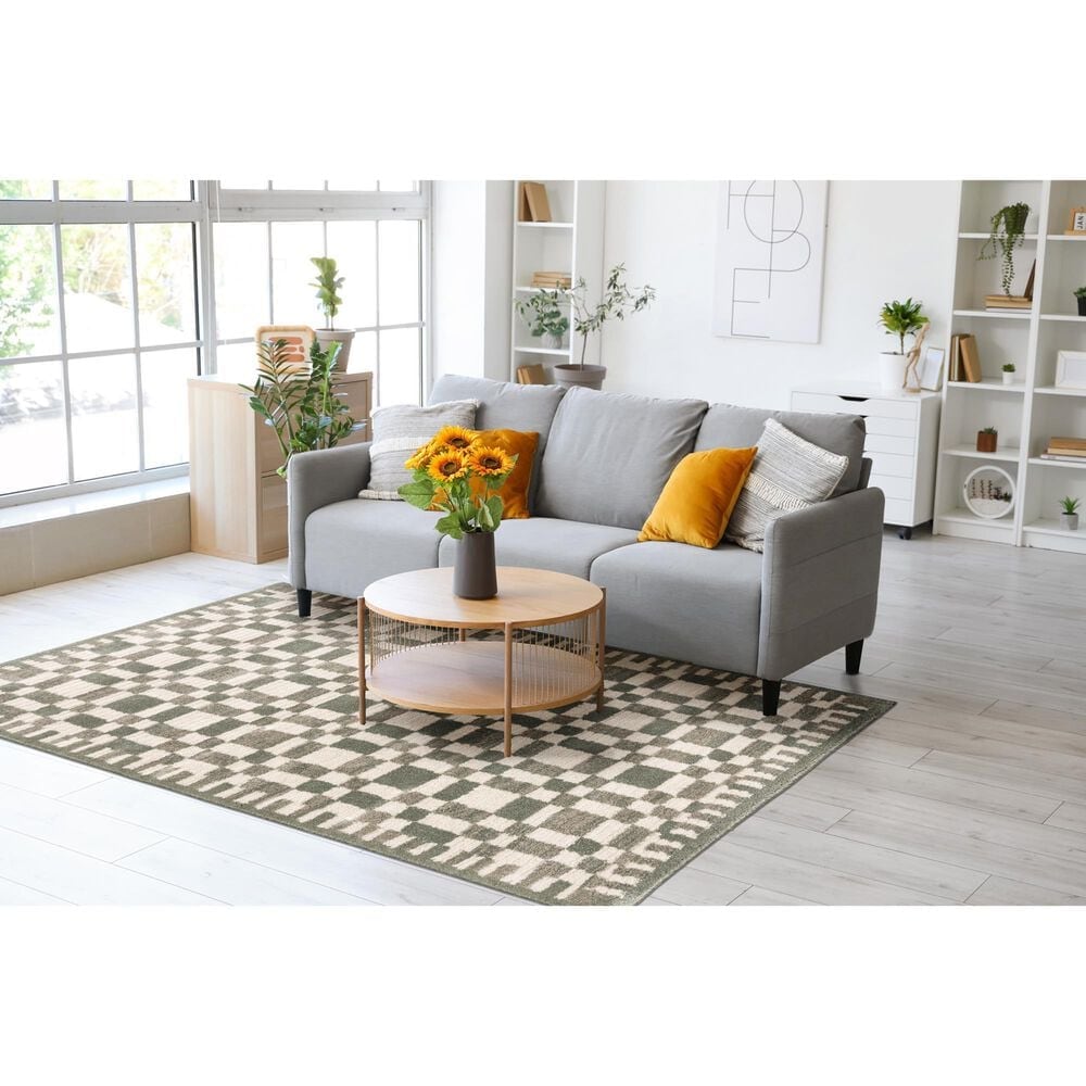 Central Oriental Grove 7253SL Sage and Lace 5' x 7'6" Area Rug, , large