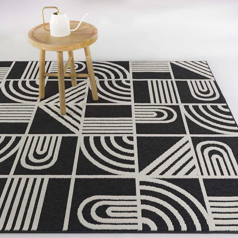 Balta Rugs Flamel 7&#39;10&quot; x 10&#39; Black Indoor/Outdoor Area Rug, , large