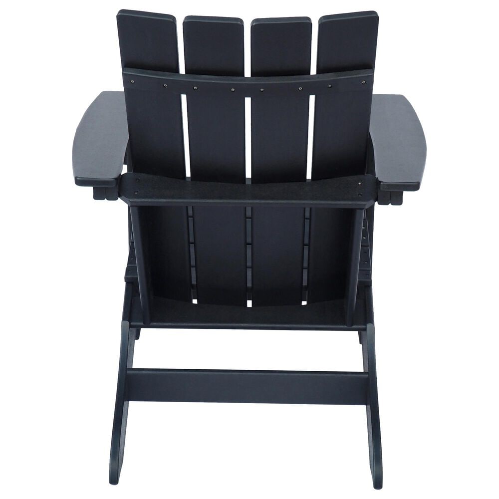 Hearth and Haven Encino Outdoor Plastic Adirondack Chair in Black, , large