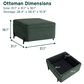 Lifestyle Solutions Kona Large Storage Ottoman in Green, , large