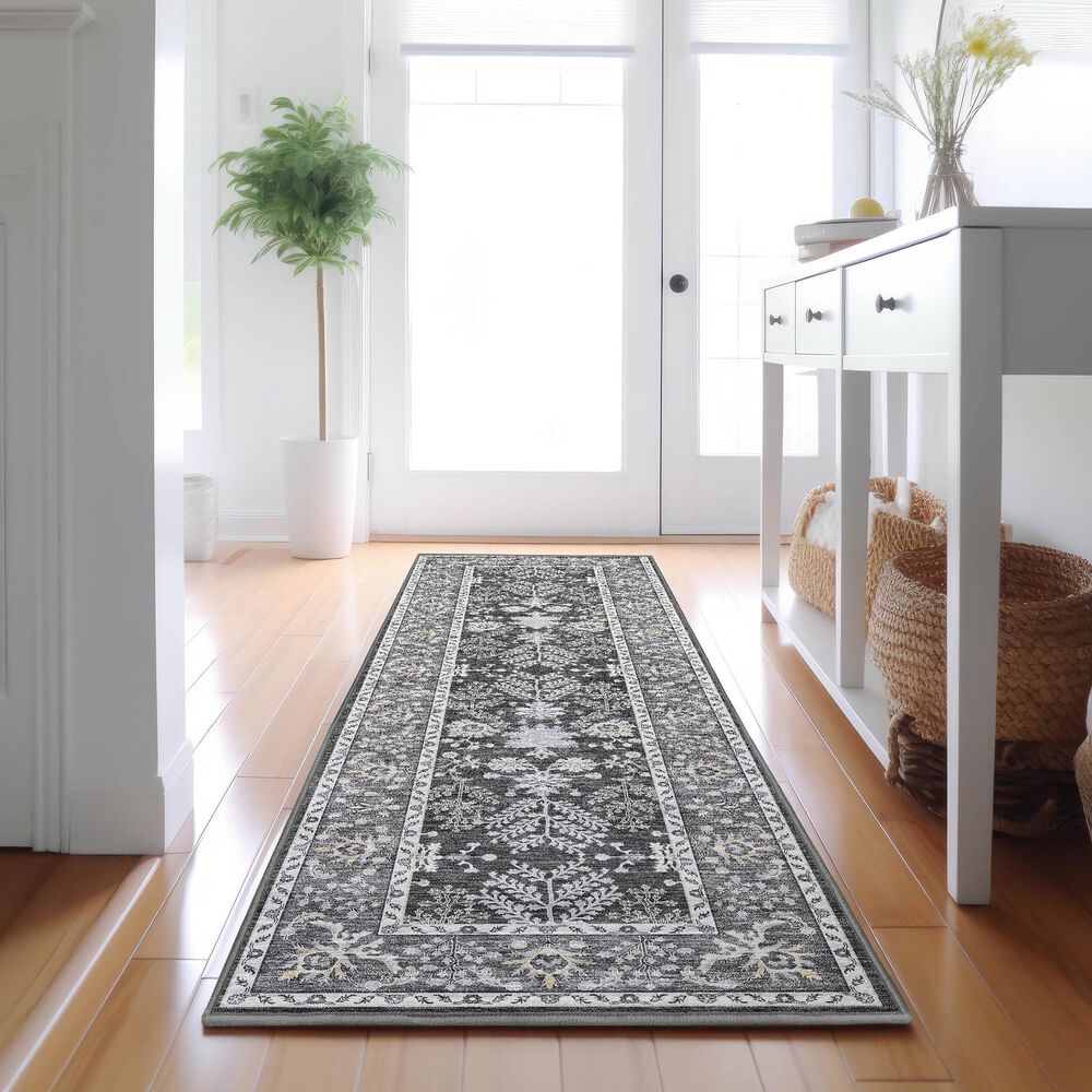 Dalyn Rug Company Hatay 2&#39;3&quot; x 7&#39;6&quot; Charcoal Runner, , large