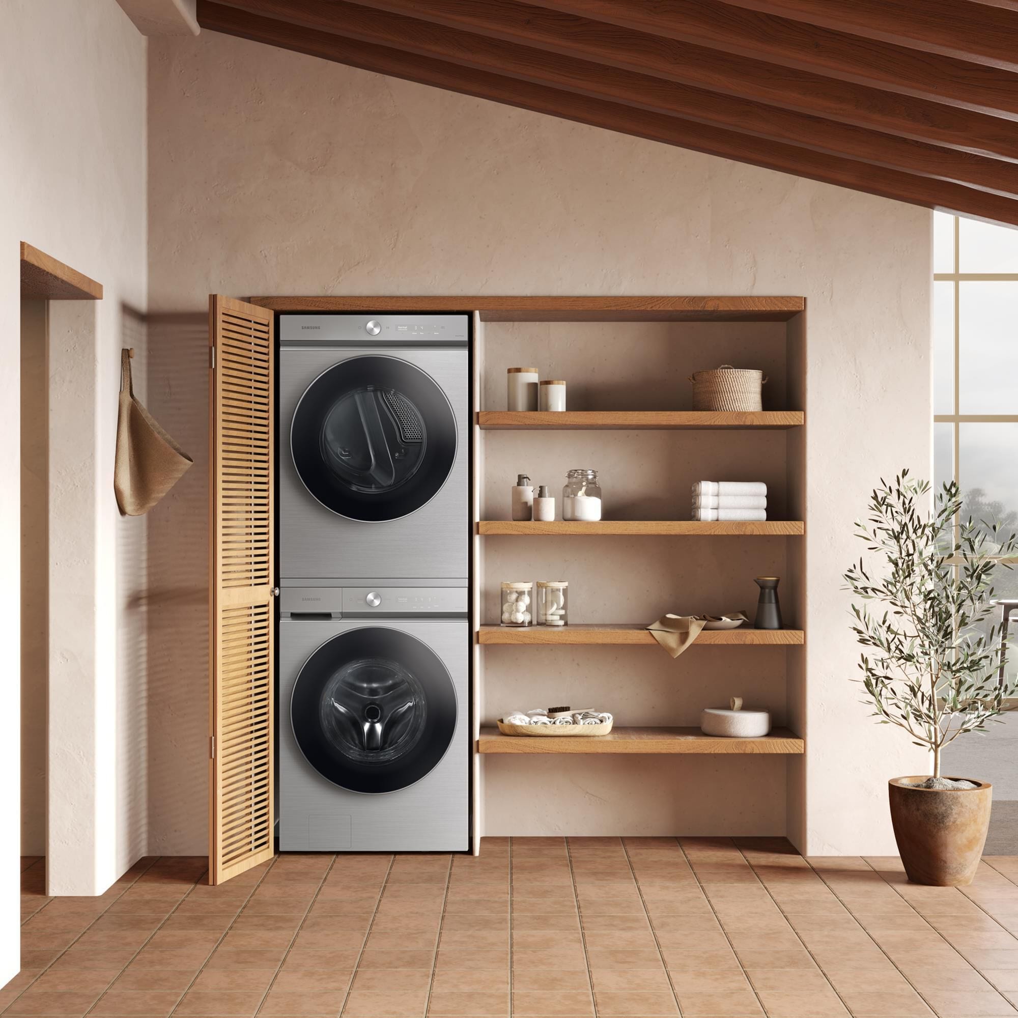 Samsung stacked deals electric laundry pair