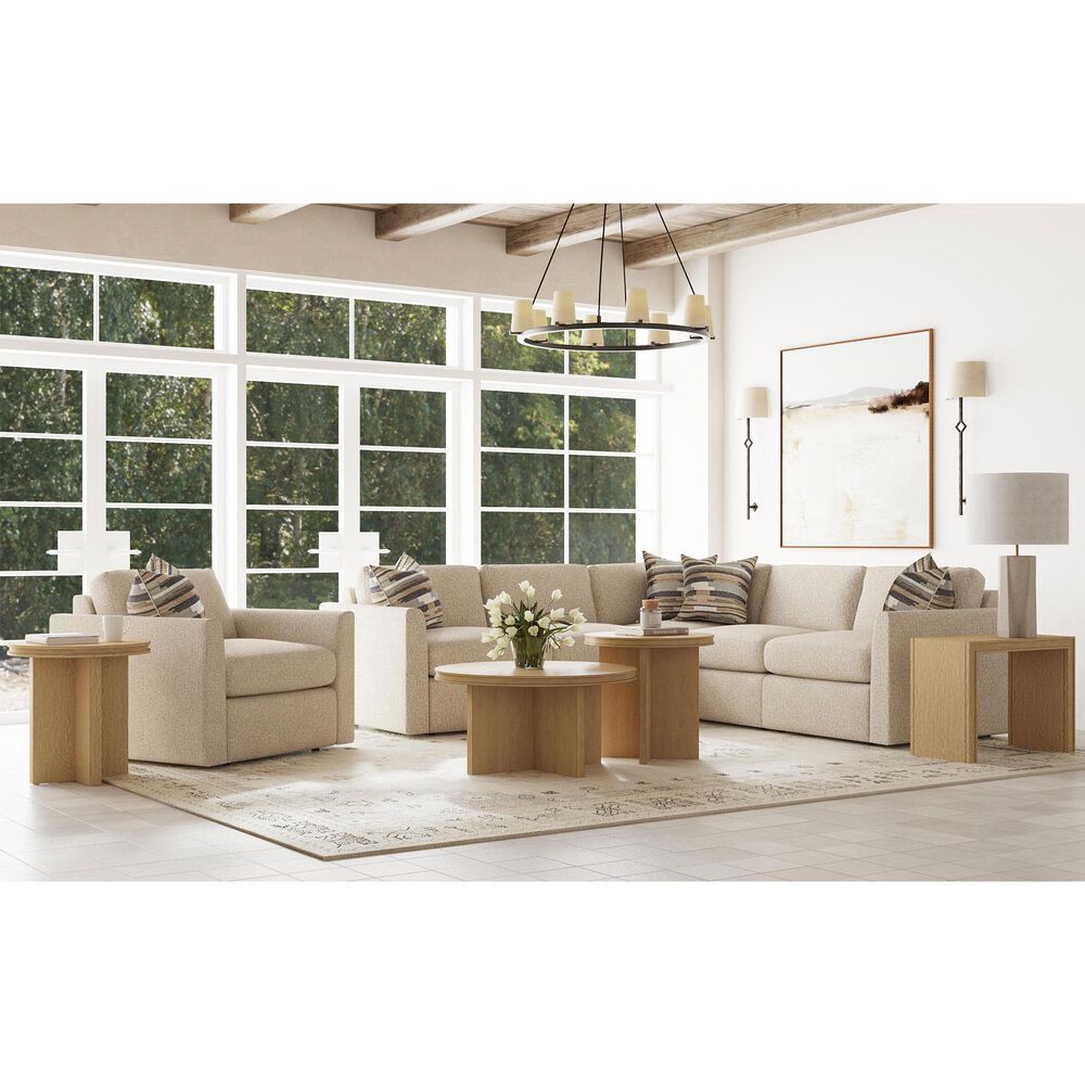 Flexsteel Waterfall Round Coffee Table in Light Oak, , large