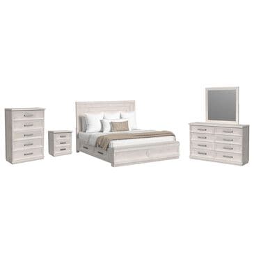 Mayberry Hill Avalanche 5-Piece King Bedroom Set in Antique White, , large