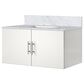 Lexora Home Geneva 36" Single Bathroom Vanity in Glossy White with 2 cm White Carrara Marble Top and Rectangular Sink, , large