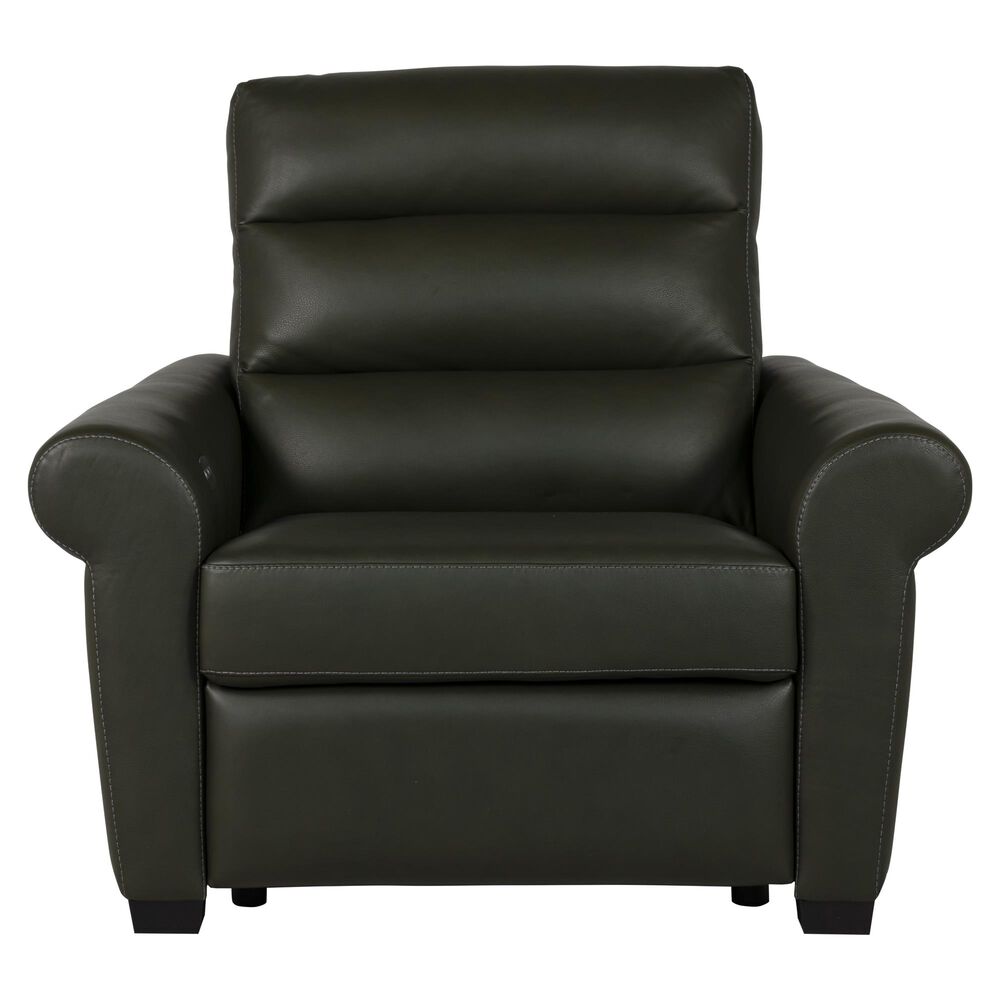 American Leather Austin Leather Power Reclining Chair in Olive Green, , large