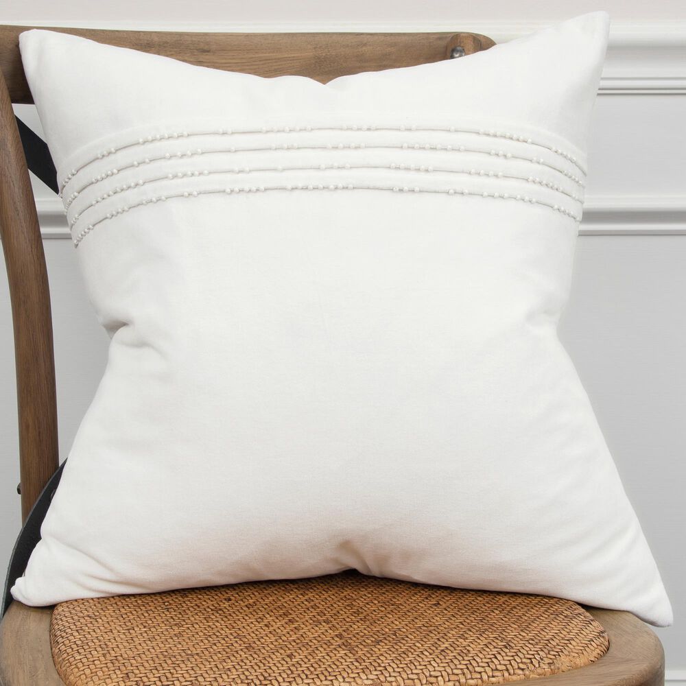 Rizzy Home Solid 20" Pillow Cover in White, , large