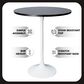 Leisuremod LeisureMod Verve Collection Modern Bar Height Table White Base with 27 Round Black Marbelized MDF Top, , large