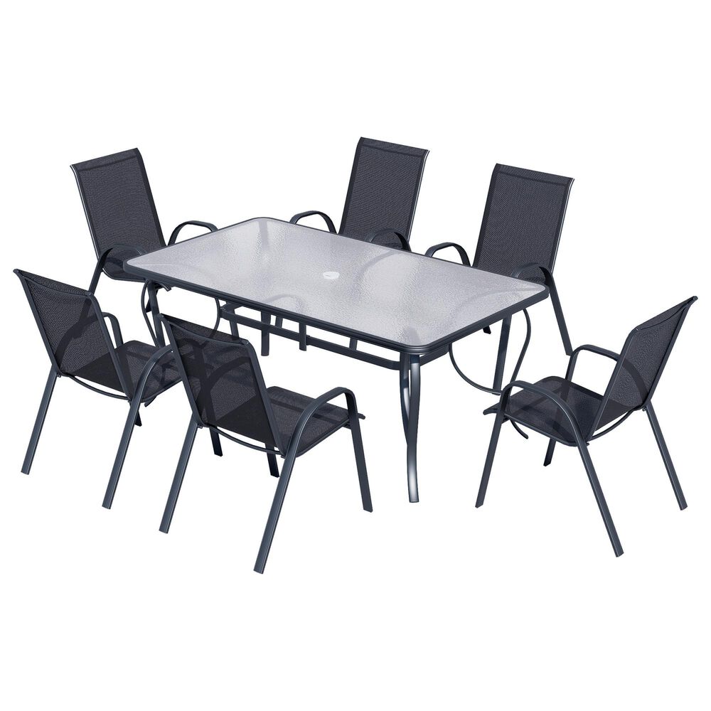 Redline Creation Inc. 7-Piece Patio Dining Set in Black, , large