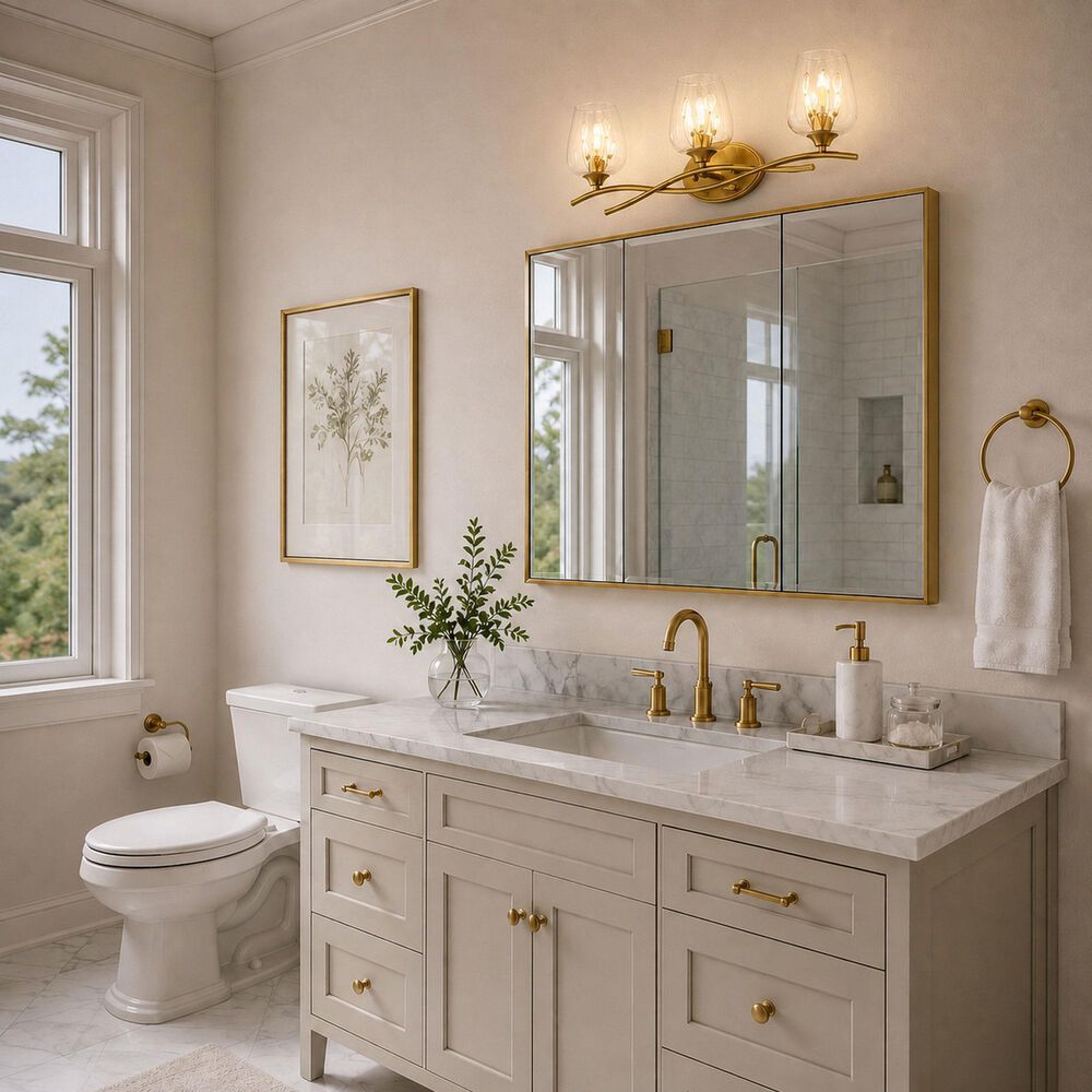 Vaxcel Wilmette 3-Light Bathroom Vanity in Champagne Gold, , large