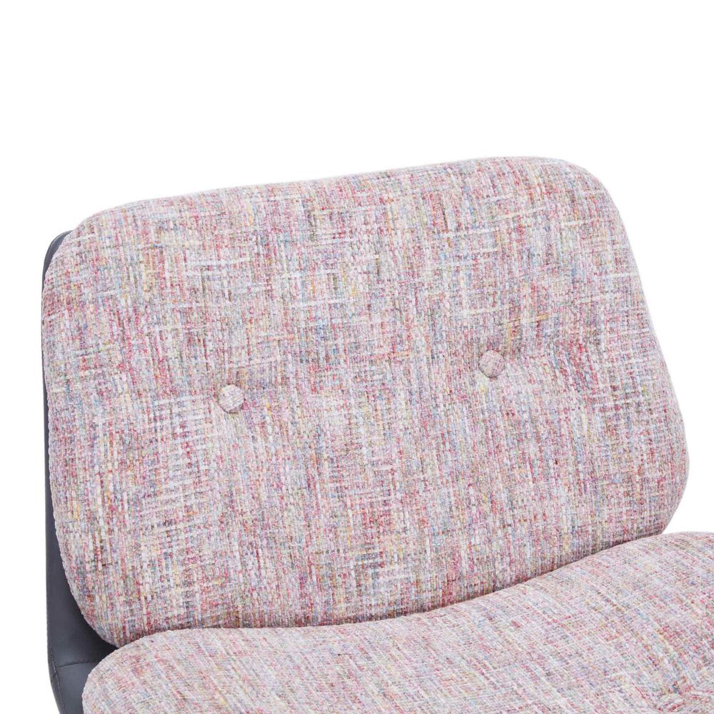 Impressions Vanity Alicia Vanity Chair with Pink Tweed Cushion in Black, , large
