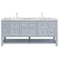 James Martin Vanities Breckenridge 72" Double Bathroom Vanity in Serenity Blue with 3 cm Carrara White Marble Top and Rectangular Sinks, , large