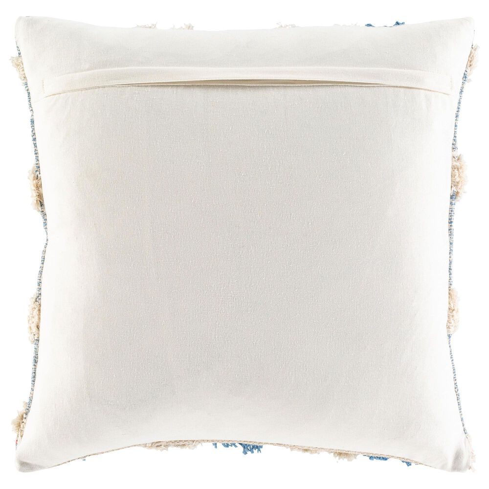 Surya Edric 20&quot; Square Throw Pillow in Blue and Cream, , large