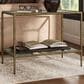 Furniture of America Lalia End Table with Tempered Glass Top and Open Storage Shelf in Matte Gold, , large