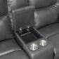 Crystal City Isabella Manual Reclining Loveseat with Console in Gray, , large