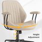 HOMLUX Mid Back Ergonomic Office Chair with Suede Leather in Beige, , large