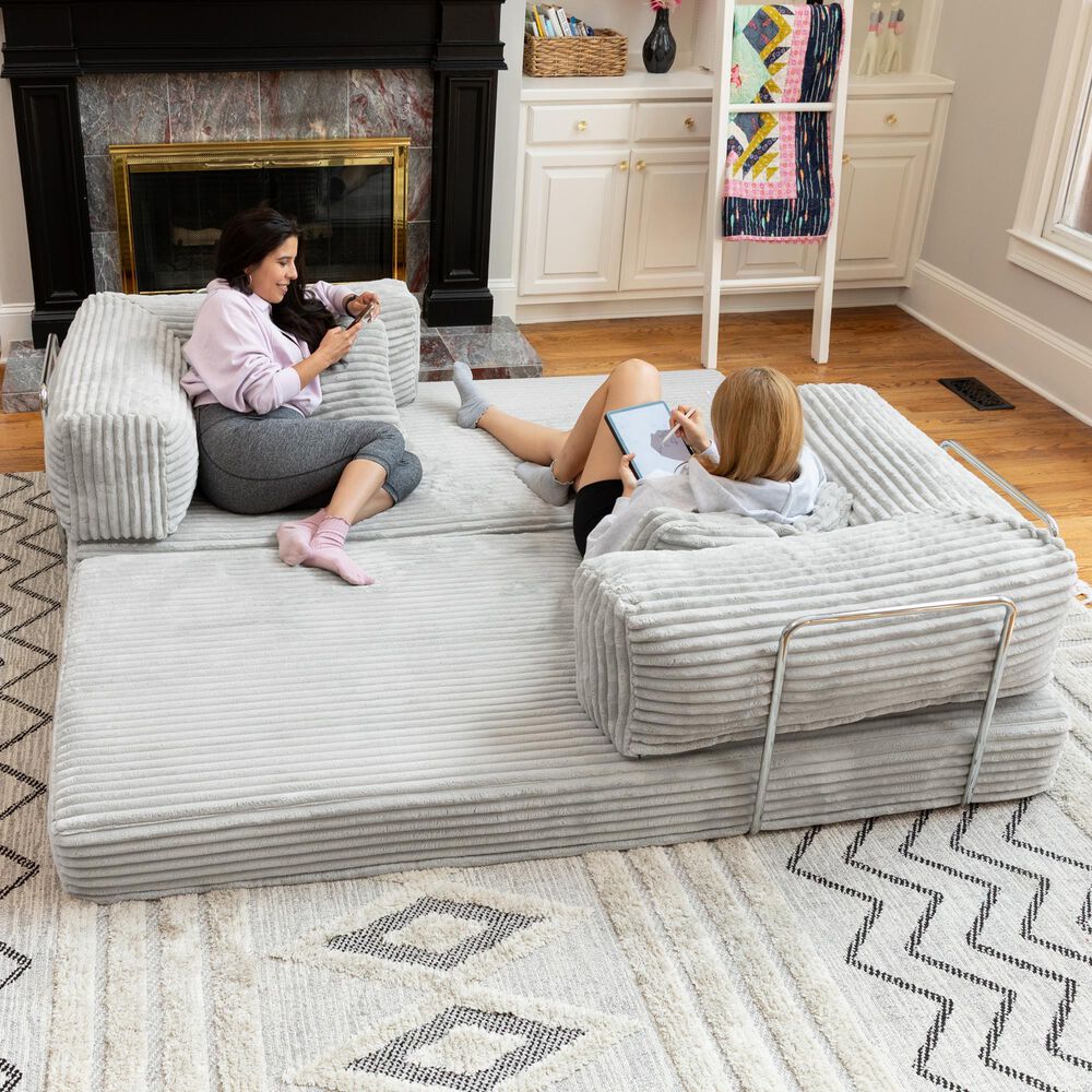 Jaxx Unsofa Stationary Loveseat in Light Grey, , large