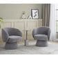LumiSource Fran Swivel Accent Chair in Grey, , large