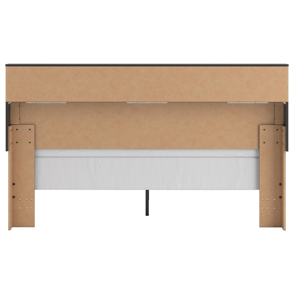 Ashley Broachmyn King LED Bookcase Bed in Black and Gray, , large