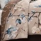 Bebejan Blue Blossom 5-Piece Queen Reversible Comforter Set in Cerulean Blue, Taupe and Dark Brown, , large