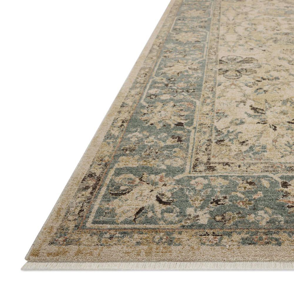 Loloi Briar Antique Ivory and Blue 3'7" x 7'9" Area Rug, , large
