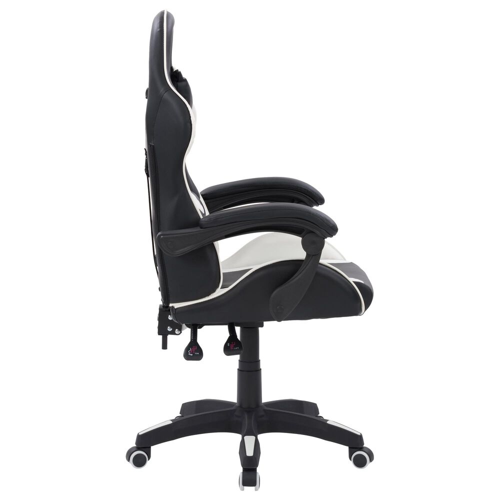 CorLiving Ravagers Gaming Chair in Black/White, , large