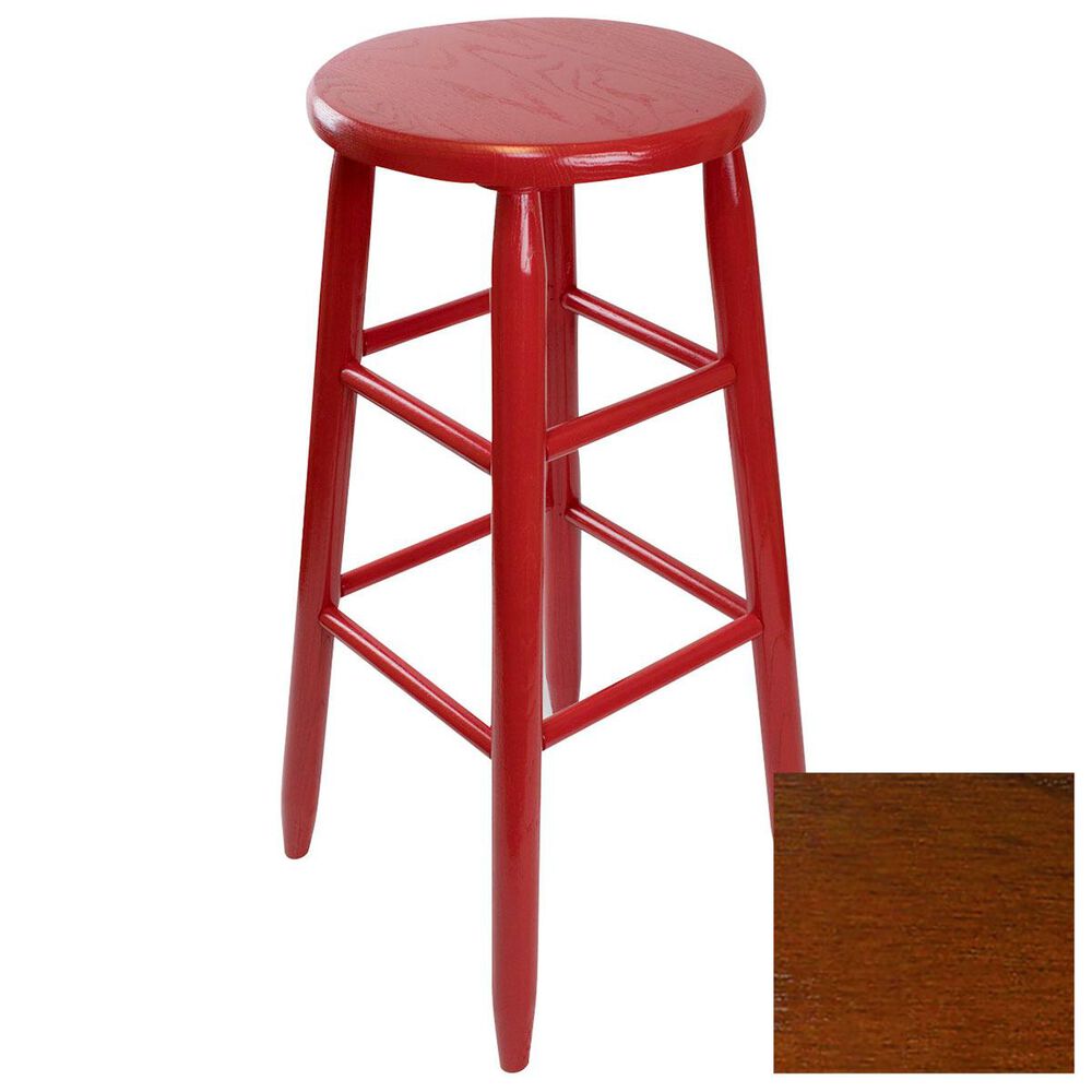 Lakeside Garland Round Barstool in Walnut, , large