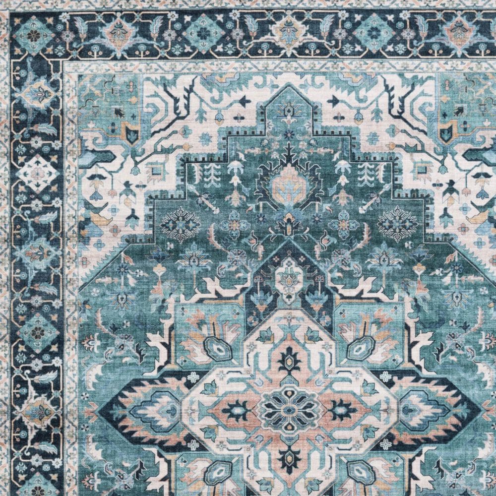 Central Oriental Rugease Velveteen Chantal Green and Ivory 7&#39;6&quot; x 9&#39;6&quot; Area Rug, , large