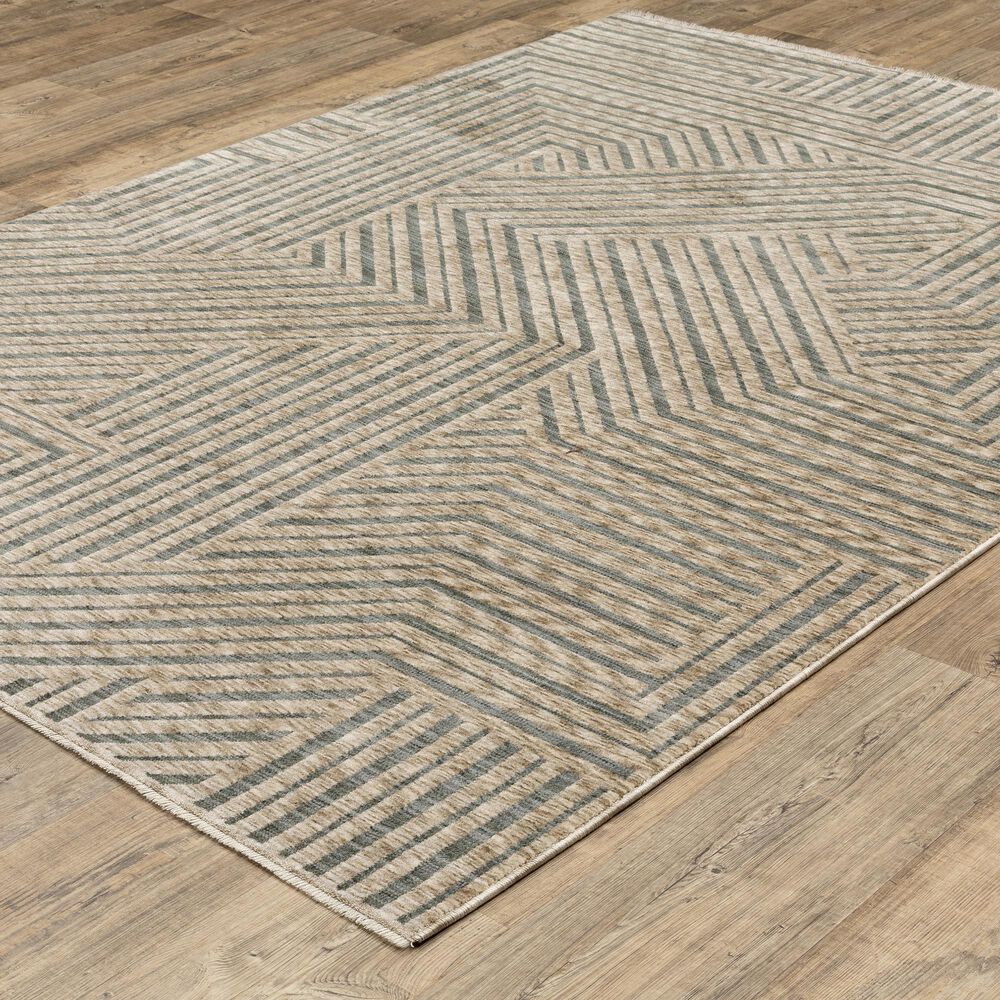 Oriental Weavers Echo ECH01 Beige and Grey 3&#39;3&quot; x 5&#39; Area Rug, , large