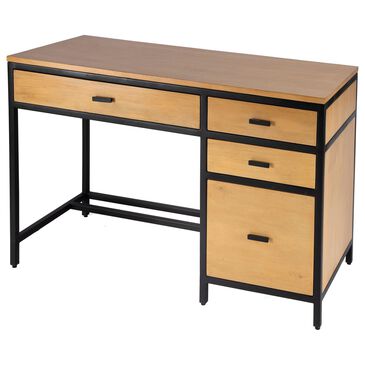 Butler Hans 4 Drawer Storage Desk in Natural and Black, , large
