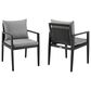 Blue River Grand Outdoor Dining Arm Chair with Dark Gray Cushion in Black (Set of 2), , large