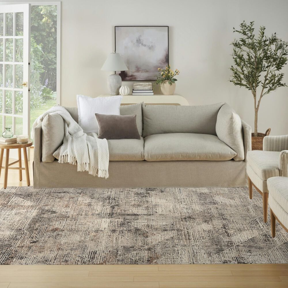 Nourison Sustainable Trends 6&#39; x 9&#39; Ivory and Multicolor Area Rug, , large
