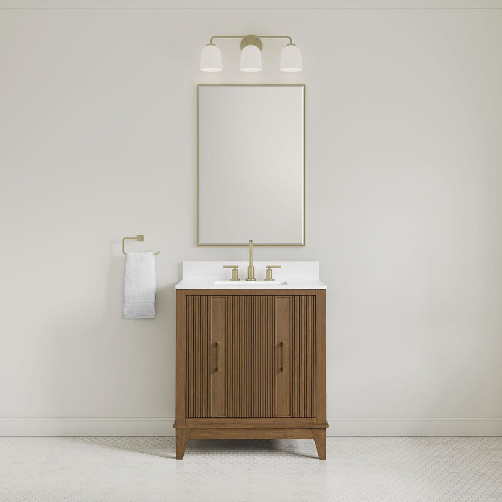 37B Fenwick 30" Single Bathroom Vanity in Kona with Glossy White Composite Stone Top and Backsplash, , large